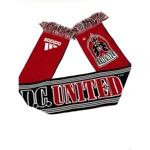 DC United MLS Scarf Soccer Red Black Adidas Volkswagen VW Logo 2011-2013
